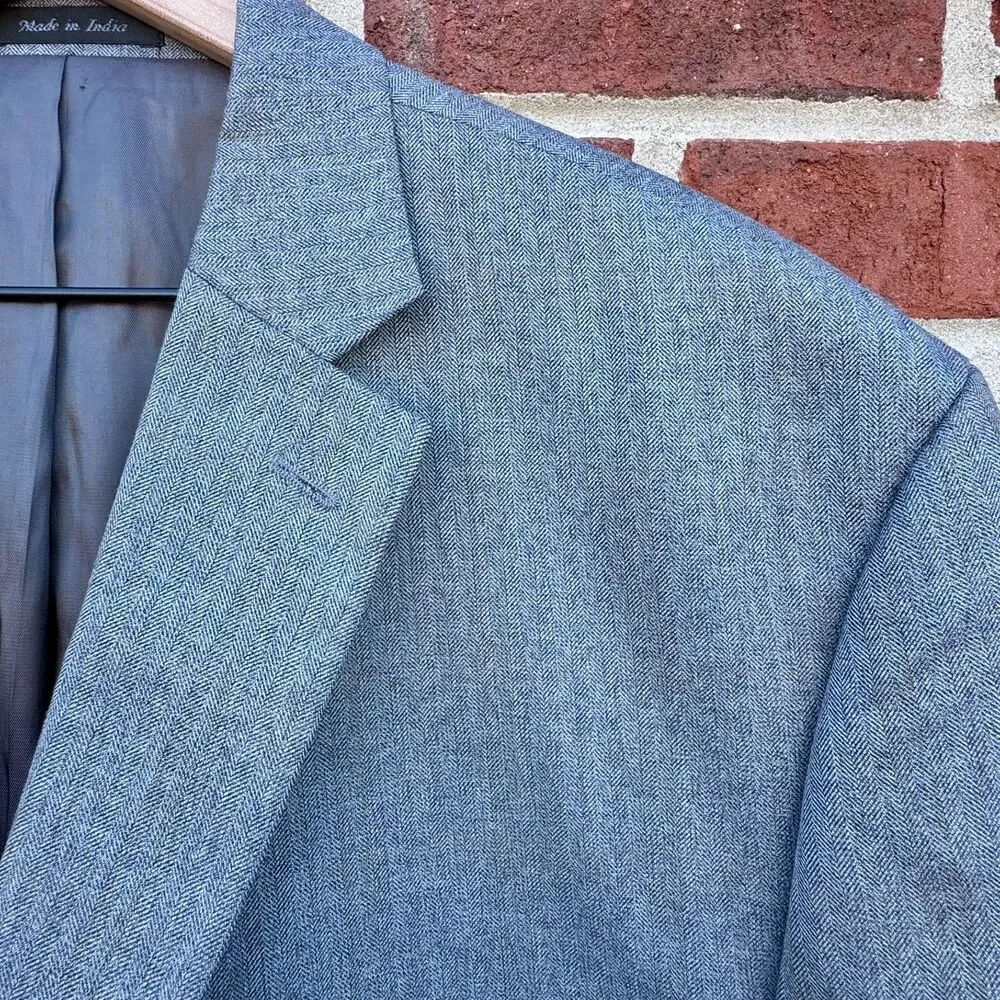 Lauren Ralph Lauren Classic Sport Coat Mens Sz 50R Gray Herringbone - Picture 2 of 15